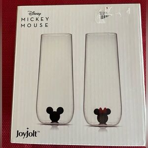 Disney Mickey Mouse Black and Red Glass Set